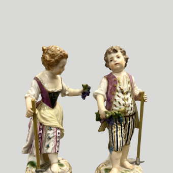 ​Фигуры парные "Дети - сборщики винограда", Германия, мануфактура "Мейсен", XIX век