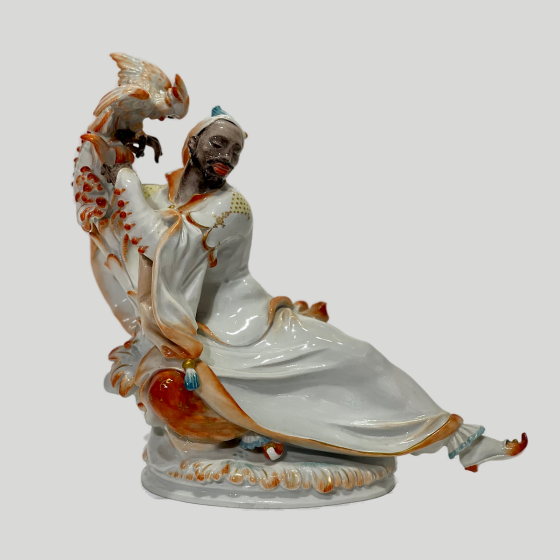 Статуэтка «Мавр с какаду», Германия, мануфактура "Мейсен", ХХ век, П. Шойрих