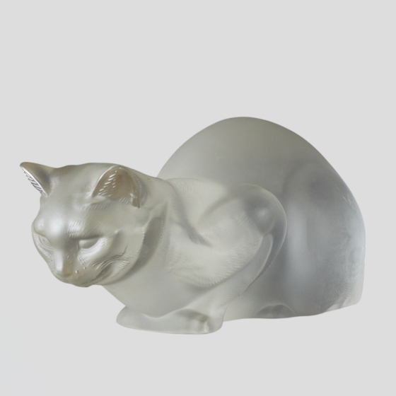 ​Скульптура "Кошка лежачая", Франция, фирма «Lalique», 1970-1980-е гг.