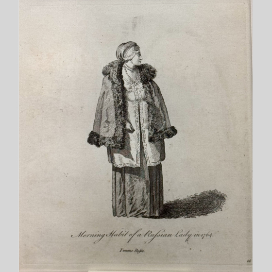 Гравюра "Русская женщина", Франция, XVIII век, Лепренс Ж.-Б. Гравюра "Русская женщина", Франция, XVIII век, Лепренс Ж.-Б.