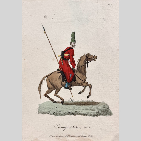 Гравюра "Сибирский казак", Франция, издательство "Basset", 1806 г. 