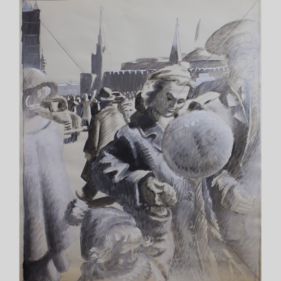 Васильев О.В., Триптих «Майский день на Красной площади», 1960-1970-е гг.​