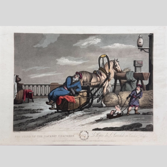 Гравюра «Отдых ямщика», Англия, XIX век