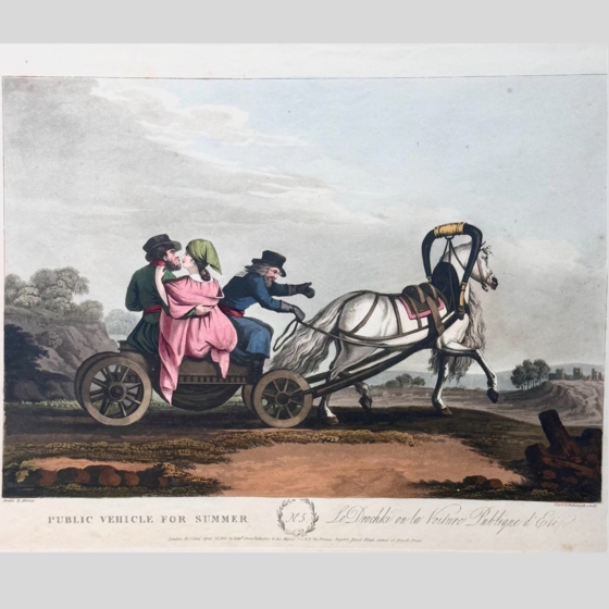 Гравюра «Дрожки», Англия, XIX век