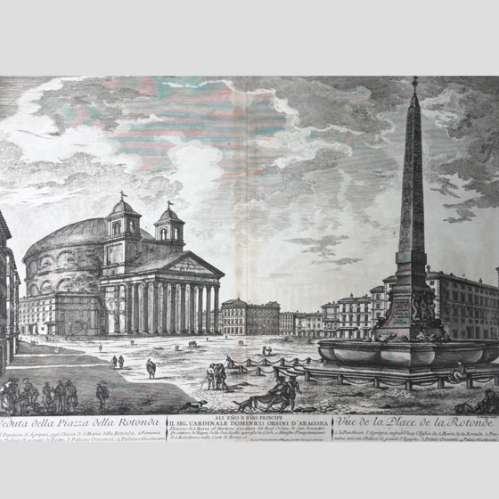Гравюра «Площадь Ротонда в Риме», Италия, 1763 г.
