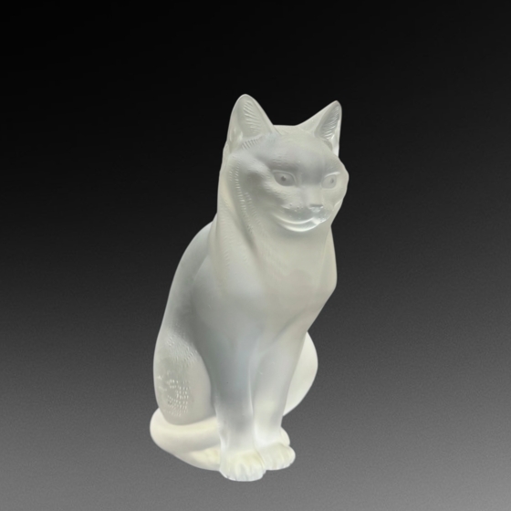 Скульптура "Кошка сидящая", Франция, фирма "Lalique", 1980 г., Р. Лалик