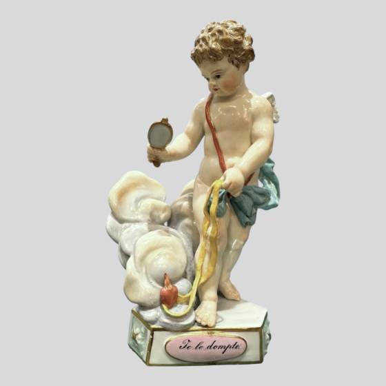 Скульптура «Амур с зеркалом», Германия, мануфактура «Мейсен», XIX век, М.-В. Асье 