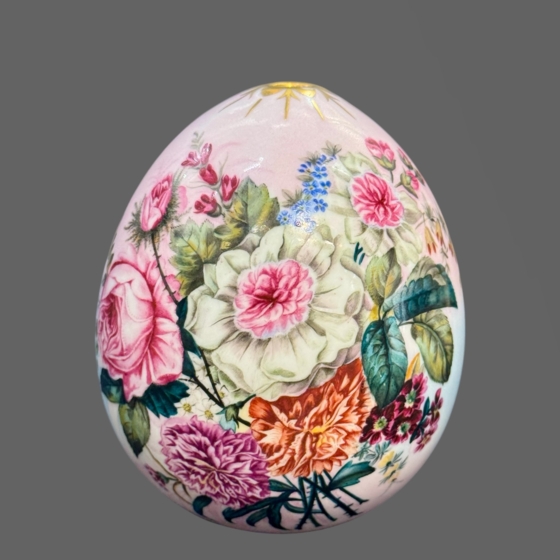 ​Большое пасхальное яйцо с букетом цветов, Россия, ИФЗ, XIX век