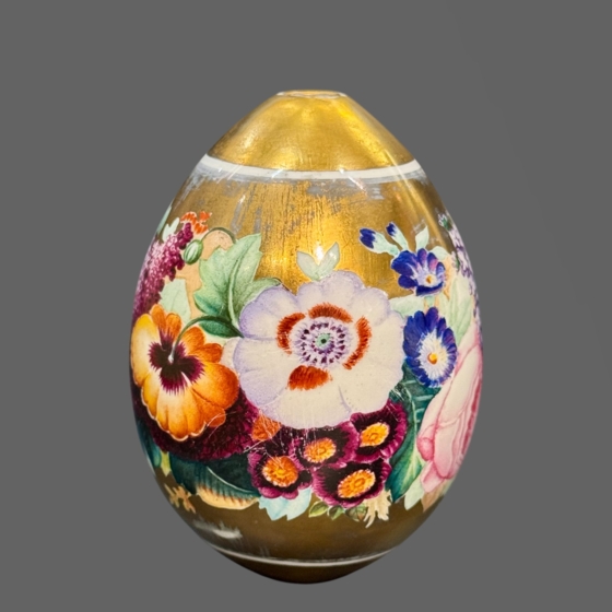 Пасхальное яйцо с цветочной росписью, Россия, ИФЗ, 1840-1855-е гг.