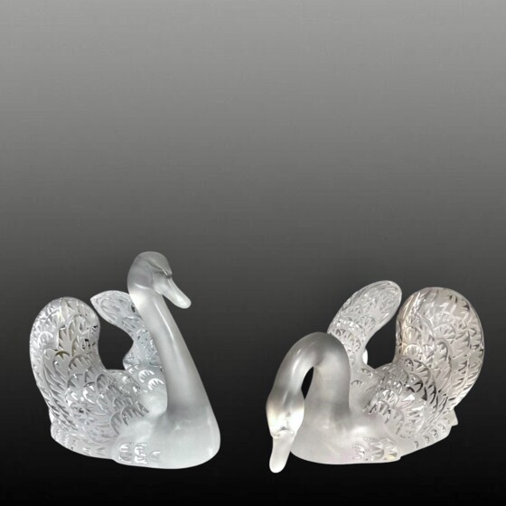 ​Парные скульптуры «Лебеди», фирма "Лалик", XX век, Р. Лалик