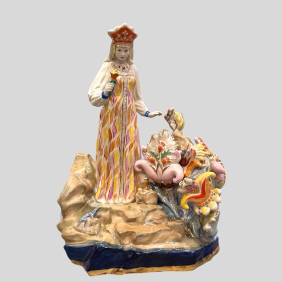 Скульптура "Хозяйка Медной горы", СССР, Дулёвский фарфоровый завод, 1958 г., Кожин П.М. 
