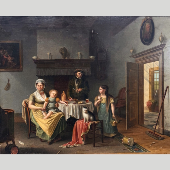 Д. Корстен, "Семейная сцена в столовой", 1831 г.