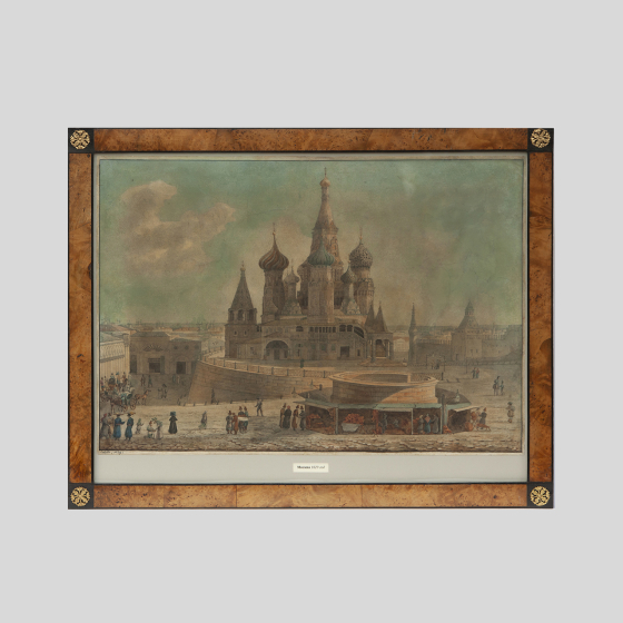 Вид на собор Василия Блаженного на Красной площади, 1829 г.