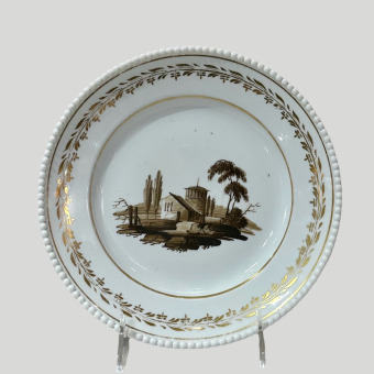 Тарелка с романтическим пейзажем, Россия, завод