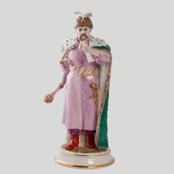 Скульптура «Богдан Хмельницкий», СССР, Дулёвский фарфоровый завод, 1950-е гг., Пустыгин Н.П.