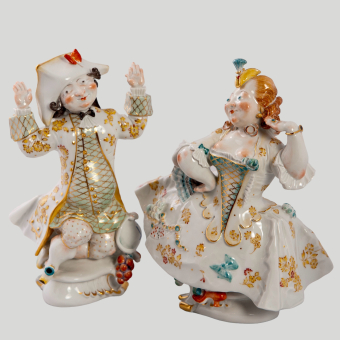 Парные фигуры «Карлик и Карлица», Германия, мануфактура