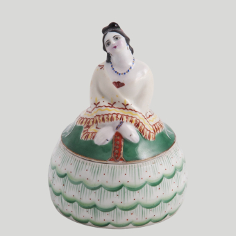 Пудренница «Купчиха», СССР, ЛФЗ, кон. 1920 - нач. 1930-х гг.