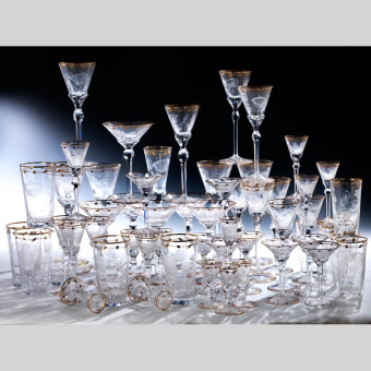 Хрустальный сервиз "Paula" ("Rose"), Чехия, фирма "Moser", XX век