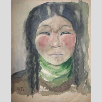 Бехтеев В.Г., Портрет казашки, 1943 г.