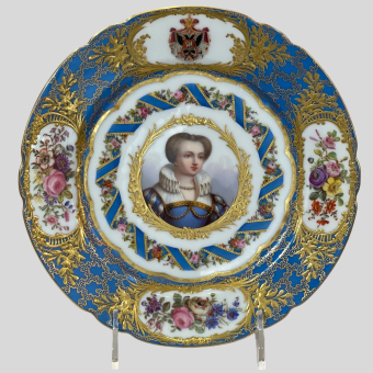 Тарелки 6 шт. из сервиза великой княгини Екатерины Михайловны, Франция, фабрика