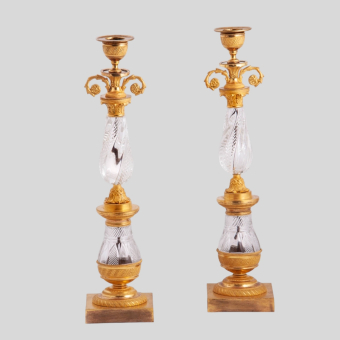 Подсвечники парные в стиле ампир, Россия, 1830-1840-е гг.