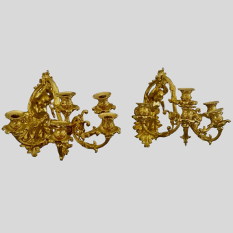 Бра парные на 5 свечей, Франция, XIX век