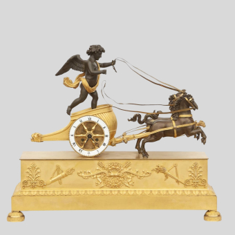 Часы каминные «Колесница Амура», Франция, 1800-е гг.