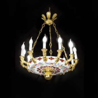 Люстра с цветочной росписью, Россия, ИСЗ, XIX век