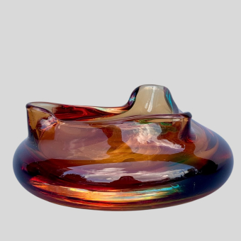 Оранжевая треугольная пепельница, ​Чехия, 1960-1970 гг.