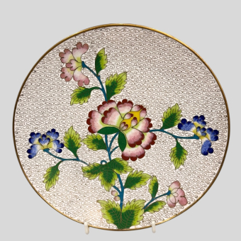  Тарелка с разноцветными цветами, Китай, XX век