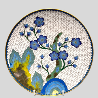 Тарелка с голубыми цветами, Китай, XX век