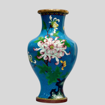 ​Синяя ваза в технике клуазоне, Китай, XX век 