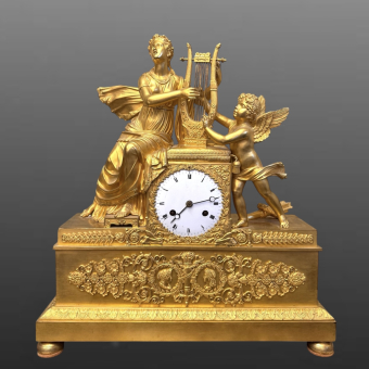 Часы каминные «Эрато и Амур», Франция, XIX век