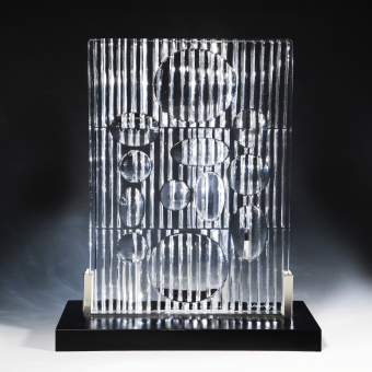 Панно из стекла "Эребус", Германия, фирма "Rosenthal Studio line​", 1982 г., В. Вазарели