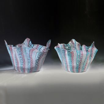 ​Парные вазы "Fazzoletto", Италия, фирма "Fratelli Toso", 1950-е гг.