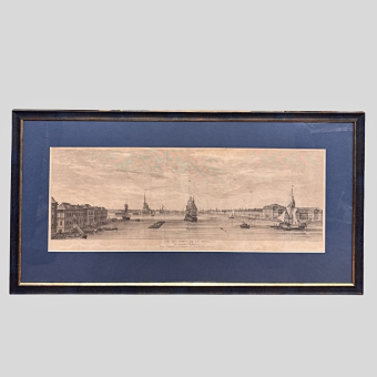 Гравюра «Вид на берега Невы», Франция, 1780-е гг.