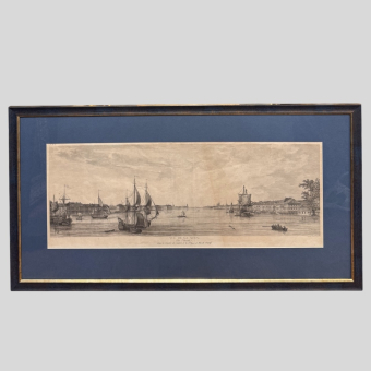 Гравюра «Вид на берега Невы», Франция, 1784 г.