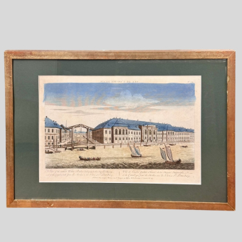 Гравюра «Вид на Зимний дворец со стороны Невы», Франция, 1780-е гг.
