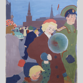 Васильев О.В., Триптих​ «Майский день на Красной площади», 1960-1970-е гг.