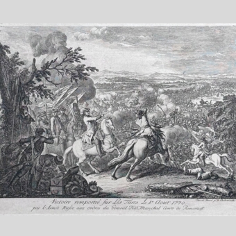 Гравюра "Победа над турками в битве при Кагуле", Германия, 1770 г.