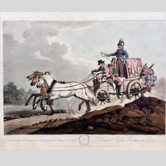 Гравюра «Фельдъегерская тройка​», Англия, XIX век