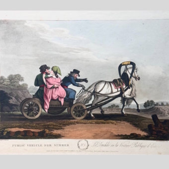Гравюра «Дрожки», Англия, XIX век