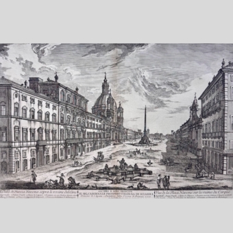 ​Гравюра «Площадь Навона в Риме», Италия,​ 1763 г.
