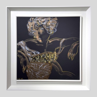 Хамдамов Р.У., "Дама с веером", 2025 г.