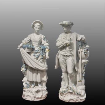​Парные скульптуры «Садовник и Садовница», Германия, мануфактура «Зитцендорф», XX век