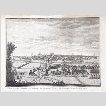 Гравюра «Вид города Саранска с приезда на восток», Россия, 1760-е гг.