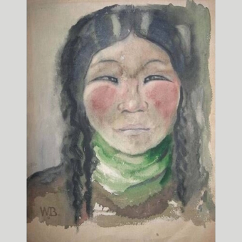 Бехтеев В.Г., Портрет казашки, 1943 г.