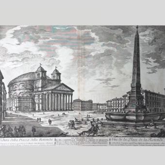Гравюра «Площадь Ротонда в Риме», Италия, 1763 г.