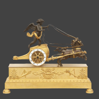 Часы каминные «Колесница Амура», Франция, 1800-е гг.