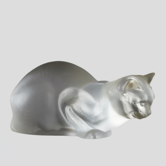 ​Скульптура "Кошка лежачая", Франция, фирма «Lalique», 1970-1980-е гг.